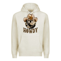 Oatmeal Heather howdy smiley face Premium Hoodie - BarkalooDesign