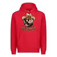 Red howdy smiley face Premium Hoodie - BarkalooDesign