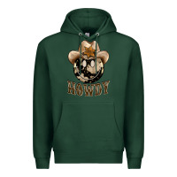 Sports Green howdy smiley face Premium Hoodie - BarkalooDesign