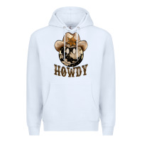 White howdy smiley face Premium Hoodie - BarkalooDesign