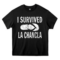 Black I survived la chancla Heavy Core Tee - linhVisuals