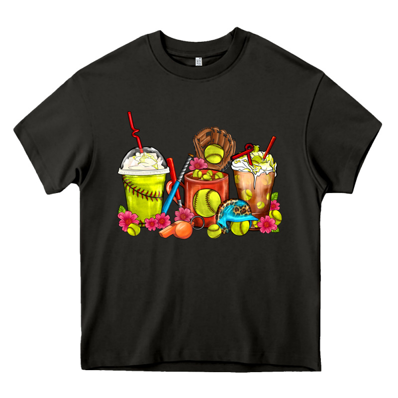 Softball Coffee Cups Heavy Core Tee by FaDigitalArtStudio | Teevron
