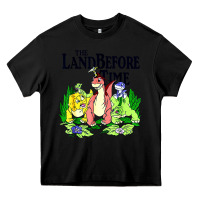 Black land before time pastel dinosaur friends Heavy Core Tee - linhVisuals