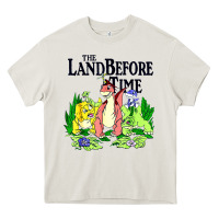 Cream land before time pastel dinosaur friends Heavy Core Tee - linhVisuals