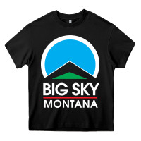 Black big sky montana Heavy Core Tee - linhVisuals