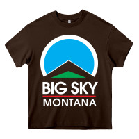 Chocolate Brown big sky montana Heavy Core Tee - linhVisuals