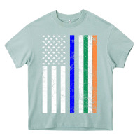 Arona irish american flag thin blue line police st. patrick's day long sleev Heavy Core Tee - linhVisuals