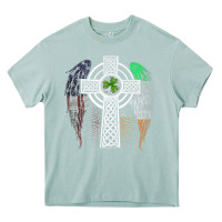 Arona irish american usa flag celtic cross st patrick's day premium t shirt Heavy Core Tee - linhVisuals
