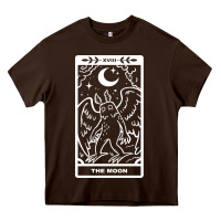 Chocolate Brown mothman   the moon Heavy Core Tee - linhVisuals
