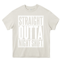 Cream straight outta night shift Heavy Core Tee - linhVisuals