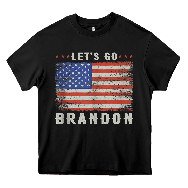 Let’s Go Brandon Funny Vintage American Flag Tank Top Heavy Core Tee by linhVisuals | Teevron
