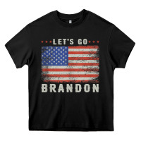 Black let’s go brandon funny vintage american flag tank top Heavy Core Tee - linhVisuals