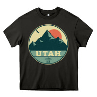 Asphalt utah retro mountain badge Heavy Core Tee - linhVisuals