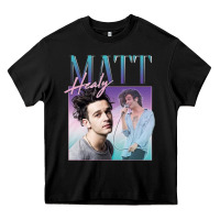 Black matt healy homage Heavy Core Tee - linhVisuals