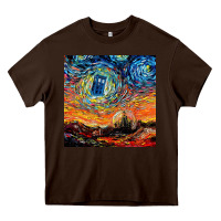 Chocolate Brown van gogh never saw gallifrey Heavy Core Tee - linhVisuals