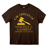Chocolate Brown vincent gambini law offices Heavy Core Tee - linhVisuals