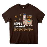 Chocolate Brown happy llamakah llama withorah jewish Heavy Core Tee - linhVisuals