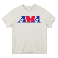 Cream american motorcyclist association (AMA) Heavy Core Tee - linhVisuals