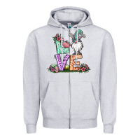 Heather Grey easter gnome easter bunny gnome Zipper Hoodie - Jasminsmagicworld