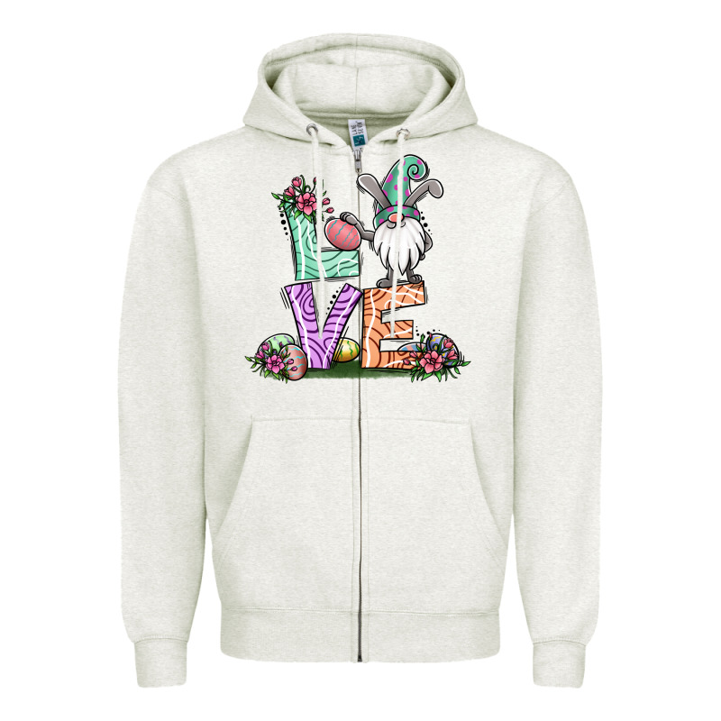 Easter Gnome Easter Bunny Gnome Zipper Hoodie by Jasminsmagicworld | Teevron
