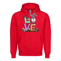 Red easter gnome easter bunny gnome Zipper Hoodie - Jasminsmagicworld