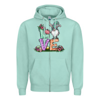 Seafoam easter gnome easter bunny gnome Zipper Hoodie - Jasminsmagicworld