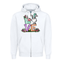 White easter gnome easter bunny gnome Zipper Hoodie - Jasminsmagicworld