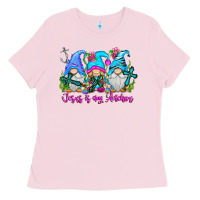 Bubblegum Pink Jesus Is My Anchor Ladies Tee - CowhideDigitalArt