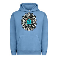Pigment Pebble Blue cowhide aztec gemstone Urban Hoodie - RanaPortraitStore