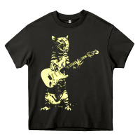 Cat Playing Guitar Heavy Core Tee | Teevron