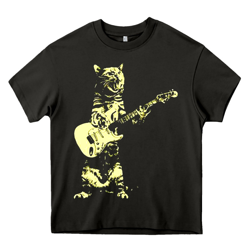 Cat Playing Guitar Heavy Core Tee by linhVisuals | Teevron