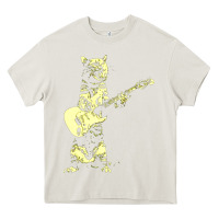 Cream cat playing guitar Heavy Core Tee - linhVisuals