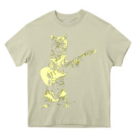 Mossy cat playing guitar Heavy Core Tee - linhVisuals