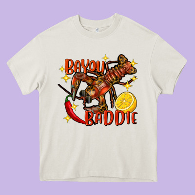 Crawfish Bayou Baddie Heavy Core Tee Designed By Fadigitalartstudio