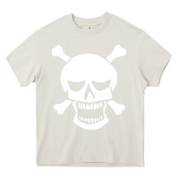 Cream skull crossbones Heavy Core Tee - linhVisuals
