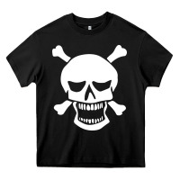 Black skull crossbones Heavy Core Tee - linhVisuals