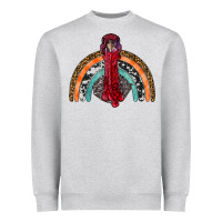 Heather Grey thanksgiving turkey rainbow Heavyweight Sweatshirt - RanaPortraitStore