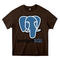 Chocolate Brown Postgresql Heavy Core Tee - linhVisuals