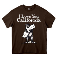 Chocolate Brown i love you california bear state hug Heavy Core Tee - linhVisuals