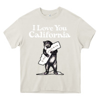 Cream i love you california bear state hug Heavy Core Tee - linhVisuals