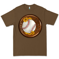 Cacao baseball with sunflower round earrings Premium Tee - BundleAndBundleShop