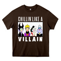 Chocolate Brown chillin like a villain Heavy Core Tee - linhVisuals