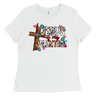 White jesus is my valentine Ladies Tee - CowhideDigitalArt