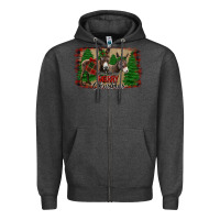 Charcoal Heather donkey christmas Zipper Hoodie - Jasminsmagicworld