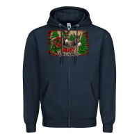 Navy donkey christmas Zipper Hoodie - Jasminsmagicworld