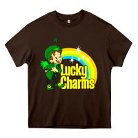 Chocolate Brown luv lucky charms Heavy Core Tee - linhVisuals