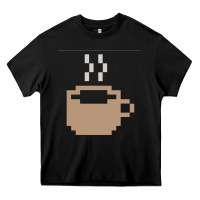 Black pixel coffee Heavy Core Tee - linhVisuals