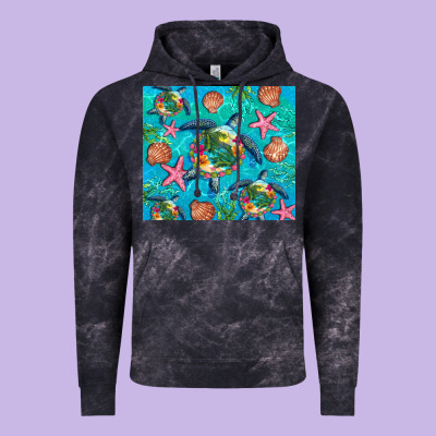 Turtle Summer Seashells Starfish Seaweed Vintage Hoodie Designed By Artiststas