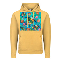 Vintage Mustard Turtle summer seashells starfish seaweed Vintage Hoodie - Artiststas