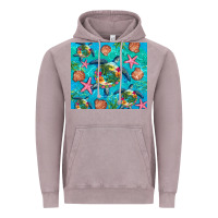 Vintage Zinc Turtle summer seashells starfish seaweed Vintage Hoodie - Artiststas